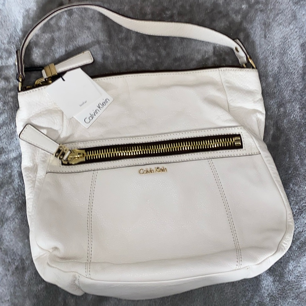 Vintage White Leather Calvin Klein Purse